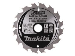 B-33532 Specialized for Cordless Saws Blade 136 x 20mm x 16T