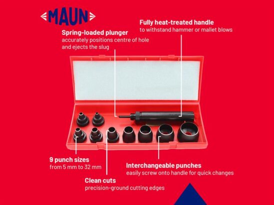 Metric Wad Punch Kit, 9 Piece - Image 4