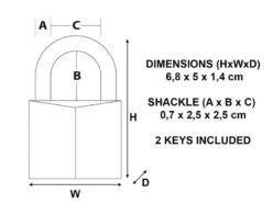 Solid Brass 50mm Padlock 5-Pin