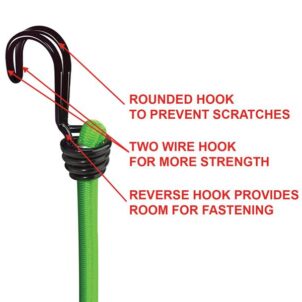 Twin Wire Bungee Cord 80cm Green 2 Piece - Image 4