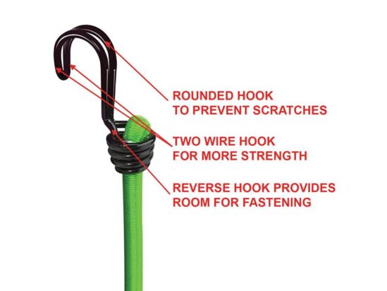 Twin Wire Bungee Cord 80cm Green 2 Piece - Image 4