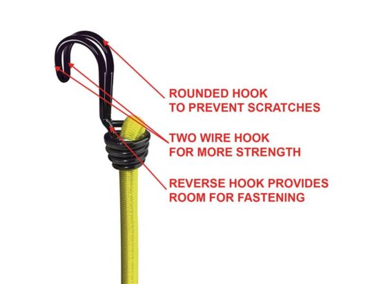 Twin Wire Bungee Cord 100cm Yellow 2 Piece - Image 3