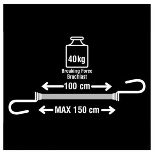 Twin Wire Bungee Cord 100cm Yellow 2 Piece - Image 4