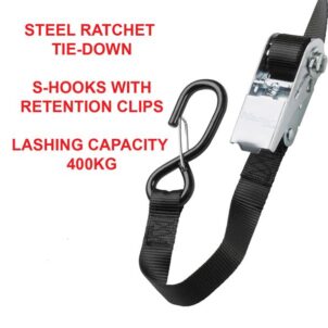 Ratchet Tie-Down S-Hooks 5m