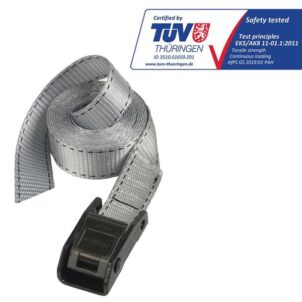 Lashing Strap with Metal Buckle, Grey 2.5m 150kg (Pack 2) - Image 3