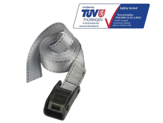 Lashing Strap with Metal Buckle, Grey 2.5m 150kg (Pack 2) - Image 3