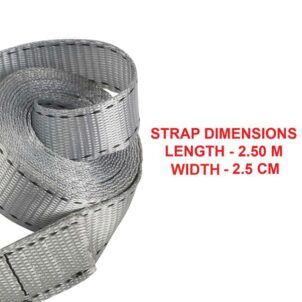 Lashing Strap with Metal Buckle, Grey 2.5m 150kg (Pack 2) - Image 4
