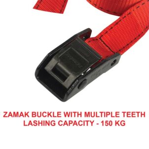 Lashing Strap with Metal Buckle, Coloured 5m 150kg (Pack 2)