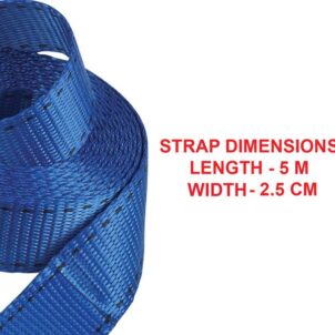 Lashing Strap with Metal Buckle, Coloured 5m 150kg (Pack 2) - Image 2