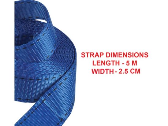 Lashing Strap with Metal Buckle, Coloured 5m 150kg (Pack 2) - Image 2
