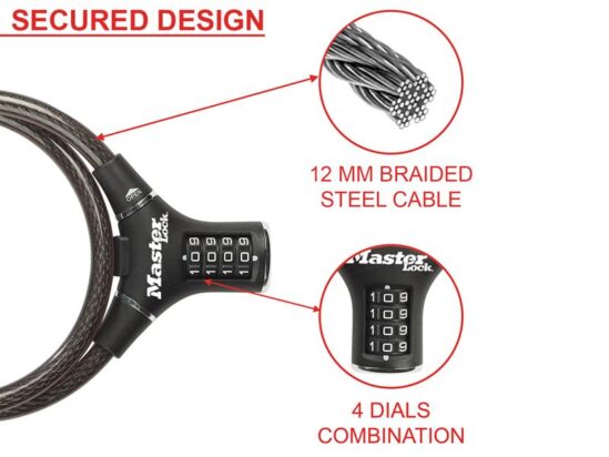 Black Steel Rigid Combination Cable 0.9m x 12mm - Image 2