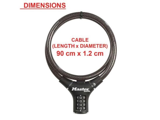 Black Steel Rigid Combination Cable 0.9m x 12mm - Image 5