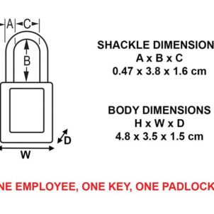 Lockout Padlock – 35mm Body & 4.76mm Stainless Steel Shackle - Image 2