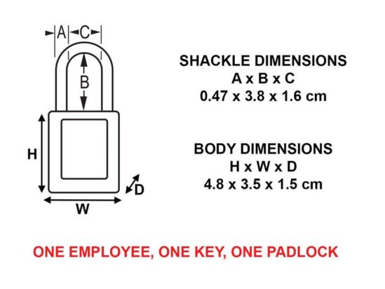 Lockout Padlock – 35mm Body & 4.76mm Stainless Steel Shackle - Image 2