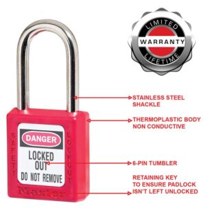 Lockout Padlock – 38mm Body & 6mm Hardened Steel Shackle