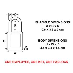 Lockout Padlock – 38mm Body & 6mm Hardened Steel Shackle - Image 4