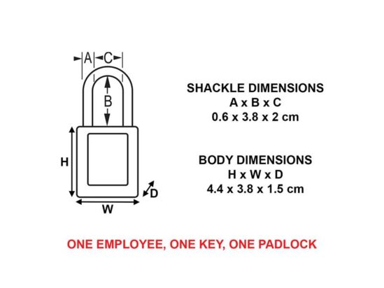 Lockout Padlock – 38mm Body & 6mm Hardened Steel Shackle - Image 4