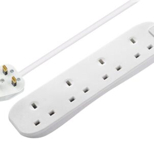 Extension Lead 240V 4-Gang 13A White 2m