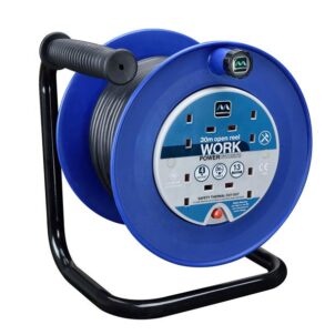 Heavy-Duty Cable Reel 240V 13A 4-Socket Thermal Cut-Out 30m
