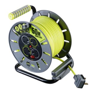 PRO-XT Open Cable Reel 240V 13A 4-Socket 50m