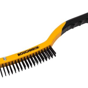 Carbon Steel Wire Brush Soft Grip with Scraper 355mm (14in) - 3 Row