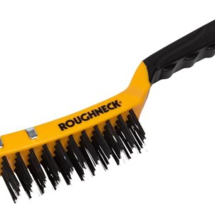 Carbon Steel Wire Brush Soft Grip with Scraper 300mm (12in) - 4 Row