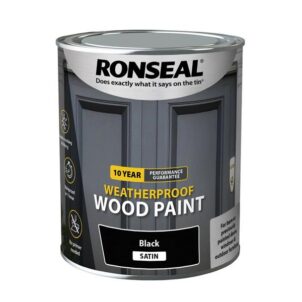 10 Year Weatherproof Wood Paint Black Satin 750ml