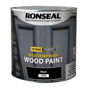 10 Year Weatherproof Wood Paint Black Satin 2.5 litre