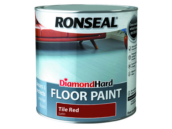 Diamond Hard Floor Paint Satin Tile Red 2.5 litre