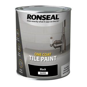 One Coat Tile Paint Black Gloss 750ml