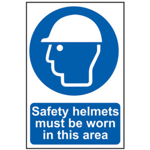 Safety Helmets Must Be Worn in This Area - PVC Sign 200 x 300mm