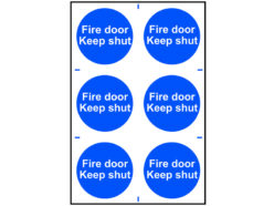 Fire Door Keep Shut – 6 PVC Signs 100 x 100mm