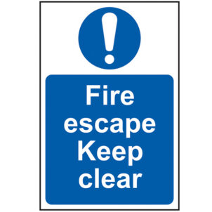 Fire Escape Keep Clear - PVC Sign 200 x 300mm