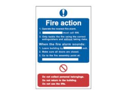 Fire Action Procedure – PVC Sign 200 x 300mm