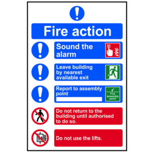 Fire Action Procedure, Style 2 - PVC Sign 200 x 300mm
