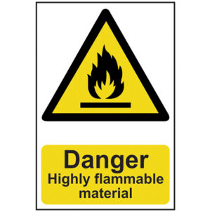 Danger Highly Flammable Material - PVC Sign 200 x 300mm