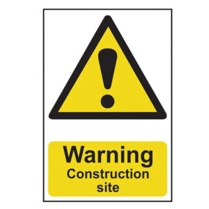 Warning Construction Site - PVC Sign 200 x 300mm