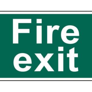 Fire Exit Text Only - PVC Sign 300 x 200mm