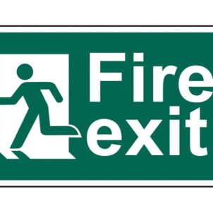 Fire Exit Man Running Left - PVC Sign 300 x 200mm