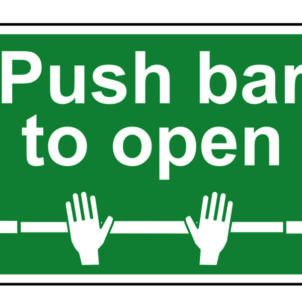 Push Bar To Open - PVC Sign 300 x 200mm
