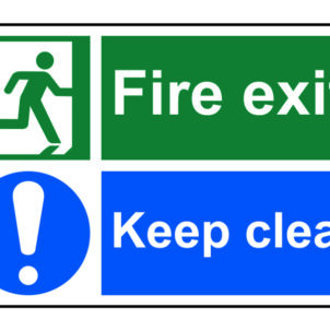 Fire Exit Keep Clear - PVC Sign 300 x 200mm