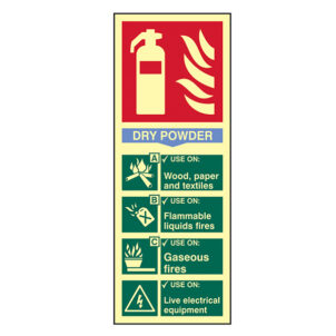 Fire Extinguisher Composite - Dry Powder - Photoluminescent 75 x 200mm