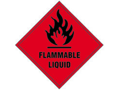 Flammable Liquid – Self Adhesive Vinyl Sign 100 x 100mm