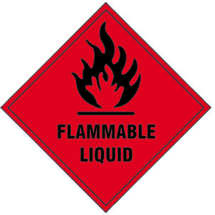 Flammable Liquid - Self Adhesive Vinyl Sign 100 x 100mm