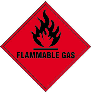 Flammable Gas - Self Adhesive Vinyl Sign 100 x 100mm
