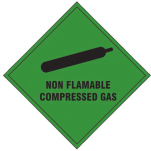 Non Flammable Compressed Gas - Self Adhesive Vinyl Sign 100 x 100mm