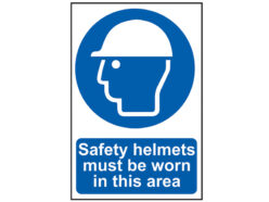Safety Helmets Must Be Worn In This Area – PVC Sign 400 x 600mm