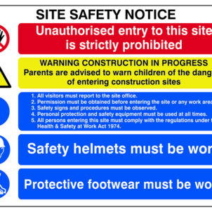 Composite Site Safety Notice - FMX Sign 800 x 600mm
