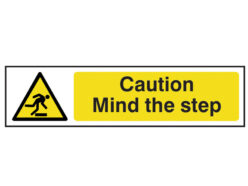 Caution Mind The Step – PVC Sign 200 x 50mm