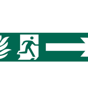 Running Man Arrow Right - PVC Sign 200 x 50mm